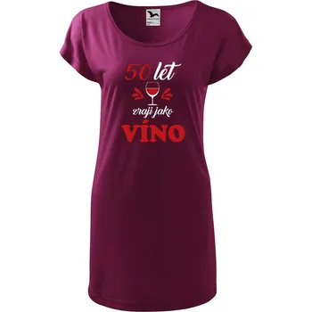 Dámské šaty DOBRÝ TRIKO Dámské tričko/šaty Zraji jako víno Velikost: XS, Barva: Fuksiová