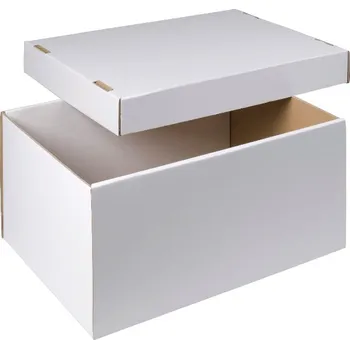 Archivační box Úložná krabice dno+víko 510x350x260 mm, BÍLÁ