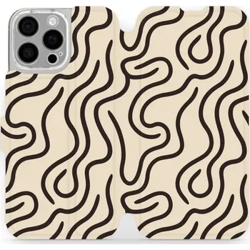 Pouzdro na mobilní telefon Flipové pouzdro Mobiwear - Apple iPhone 16 Pro Max - VA60S Linky (Knížkové flip pouzdro, obal, kryt na mobil Apple iPhone 16 Pro Max - VA60S Linky, materiál Umělá kůže + TPU - ochrana 360°, stojánek, silikonová vanička, magnetické zavírání)
