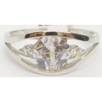 Prsten Klenoty Budín Dámský mohutný prsten z bílého zlata se zirkonem 585/2,26gr vel. 57 HK1164 (Klenoty Budín Dámský mohutný prsten z bílého zlata se zirkonem 585/2,26gr vel. 57 HK1164)