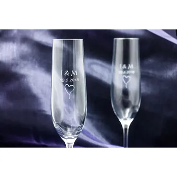 Sklenice Skleničky na sekt se jmény Jaké množství potřebujete?: Potřebuji 96 a více ks