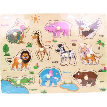 Dřevěná hračka VKLÁDAČKA - ZOO