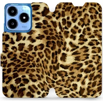 Pouzdro na mobilní telefon Flipové pouzdro Mobiwear - Realme C63 - VA33P Leopardí vzor (Knížkové flip pouzdro, obal, kryt na mobil Realme C63 - VA33P Leopardí vzor, materiál Umělá kůže + TPU - ochrana 360°, stojánek, silikonová vanička, magnetické zavírání)