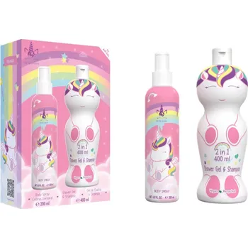 Sprchový gel Be a Unicorn Gift Set tělový sprej pro děti 200 ml + sprchový gel a šampon 2 v 1 400 ml