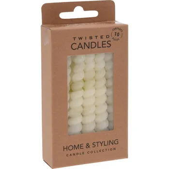 Svíčka Home Styling Collection Spirálové parafínové svíčky na stůl 10 cm 10 béžové
