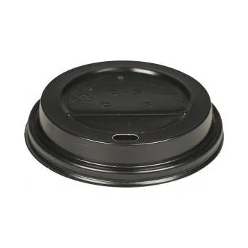 Jednorázové nádobí Víčko na kelímek COFFEE TO GO průměr 90 mm, černé, 100 ks