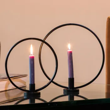 Svícen Haushalt international Kovové svícny Kruh, sada 2 ks 845804