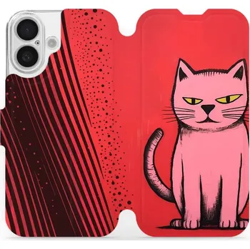 Pouzdro na mobilní telefon Flipové pouzdro Mobiwear - Apple iPhone 16 - VP54S Kocourek (Knížkové flip pouzdro, obal, kryt na mobil Apple iPhone 16 - VP54S Kocourek, materiál Umělá kůže + TPU - ochrana 360°, stojánek, silikonová vanička, magnetické zavírání)