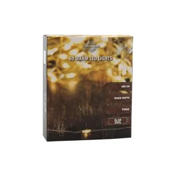 Vánoční dekorace ŘETĚZ 60LED SVĚTEL VNITŘNÍ S ČASOVAČEM