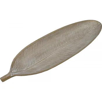 Dekorační tác dřevěný list zlatý 40cm 3000202B