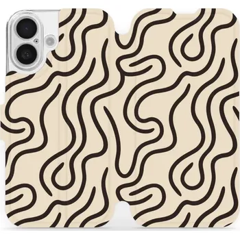 Pouzdro na mobilní telefon Flipové pouzdro Mobiwear - Apple iPhone 16 - VA60S Linky (Knížkové flip pouzdro, obal, kryt na mobil Apple iPhone 16 - VA60S Linky, materiál Umělá kůže + TPU - ochrana 360°, stojánek, silikonová vanička, magnetické zavírání)