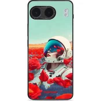 Pouzdro na mobilní telefon Lesklý kryt Mobiwear Glossy - OnePlus Nord 4 5G - G001G Astronautka v květech (Prémiové lesklé pouzdro, obal, kryt Mobiwear Glossy na mobil OnePlus Nord 4 5G - G001G Astronautka v květech, materiál Plast + TPU silikon - krytí po všech stranách,)