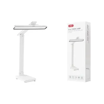 Lampička Stolní LED lampa XO-OZ07, 3 režimy osvětlení, dálkové ovládání, stojánek na telefon, skládací, barva bílá