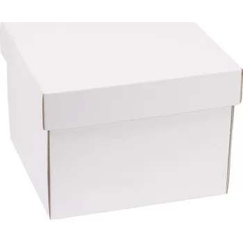 Dárková krabička Dárková krabička s víkem 200x200x150/40 mm, bílá