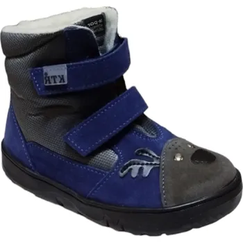 Chlapecké polobotky ZIMNÍ NEPROMOKAVÉ BOTY KTR BARE s membránou - SOB 315 modrá+popel+šedá chlapecké Velikost: 22