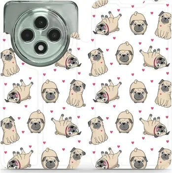 Pouzdro na mobilní telefon Flipové pouzdro Mobiwear - Oppo Reno12 FS 5G - M097P Mopsíci (Knížkové flip pouzdro, obal, kryt na mobil Oppo Reno12 FS 5G - M097P Mopsíci, materiál Umělá kůže + TPU - ochrana 360°, stojánek, silikonová vanička, magnetické zavírání)