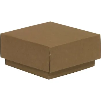 Dárková krabička Dárková krabička s víkem 100x100x50/40 mm, hnědá - kraftová, eko, přírodní barva
