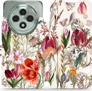 Pouzdro na mobilní telefon Flipové pouzdro Mobiwear - Oppo Reno12 FS 5G - MP01S Rozkvetlá louka (Knížkové flip pouzdro, obal, kryt na mobil Oppo Reno12 FS 5G - MP01S Rozkvetlá louka, materiál Umělá kůže + TPU - ochrana 360°, stojánek, silikonová vanička, magnetické zavírání)