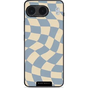 Pouzdro na mobilní telefon Lesklý kryt Mobiwear Glossy - OnePlus Nord 4 5G - GA59G Modrá a béžová šachovnice (Prémiové lesklé pouzdro, obal, kryt Mobiwear Glossy na mobil OnePlus Nord 4 5G - GA59G Modrá a béžová šachovnice, materiál Plast + TPU silikon - krytí po všech stranách,)