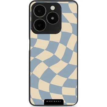 Pouzdro na mobilní telefon Lesklý kryt Mobiwear Glossy - Realme C61 - GA59G Modrá a béžová šachovnice (Prémiové lesklé pouzdro, obal, kryt Mobiwear Glossy na mobil Realme C61 - GA59G Modrá a béžová šachovnice, materiál Plast + TPU silikon - krytí po všech stranách, neošoupatelný)