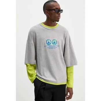 Pánský svetr Vlněný svetr BLUEMARBLE SW38.KN25B24 šedá 09A, vel. L