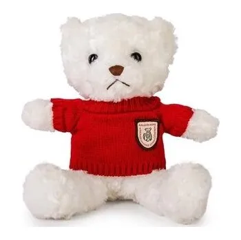 plyšák Miś biały 22cm w sweterku czerwony
