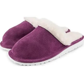 Dámské pantofle Vlnka Dámské kožené pantofle s ovčí vlnou Marie fialová velikost obuv dospělí 36