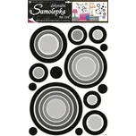 Samolepky na zeď kruhy černé, 60x42cm