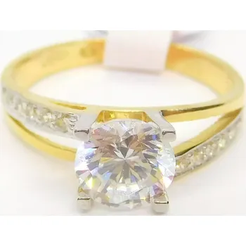 Prsten Klenoty Budín Mohutný zásnubní dámský zlatý prsten se zirkony 585/2,07gr vel. 51 HK1171 (Klenoty Budín Mohutný zásnubní dámský zlatý prsten se zirkony 585/2,07gr vel. 51 HK1171)