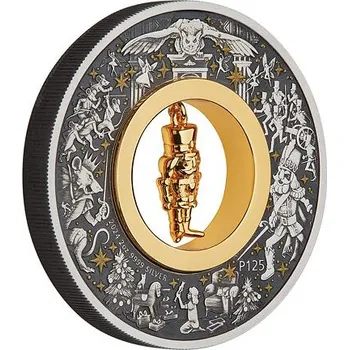 Stříbrná mince The Christmas Nutcracker (Vánoční louskáček) 2 Oz 2024 Gilded Antique
