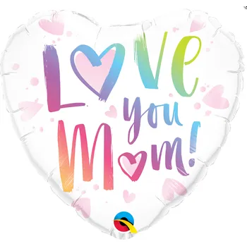 Balónek Qualatex Srdce - Love you mum 46cm fóliový balónek