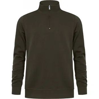 Pánská mikina Promodoro Mikina Troyer v unisex střihu s boční kapsou a elastickými manžetami Barva: zelená khaki, Velikost: S E5052