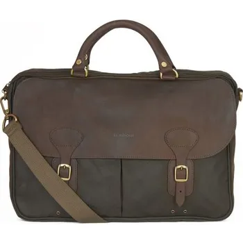 Cestovní taška Barbour Wax/Leather Briefcase — Olive