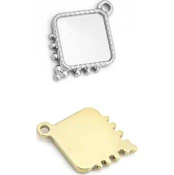 Materiál na výrobu šperku Ocelový přívěsek 23mm s lůžkem 10mm - 1Ks - Nerez RL