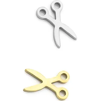 Materiál na výrobu šperku Závěsný ocelový přívěsek nůžky 9mm - 1Ks - Nerez SL