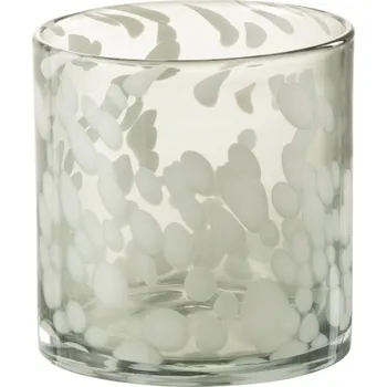 Svícen Bílý skleněný svícen J-line Refy 12 cm