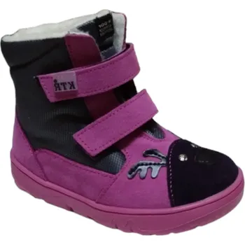 Dívčí zimní obuv ZIMNÍ NEPROMOKAVÉ BOTY KTR BARE s membránou - SOB 315 fuxia+popel+bordó dívčí Velikost: 21
