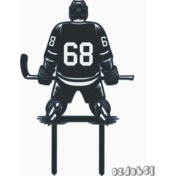 Hokejista na kolenou - plastový zápich - Růžová