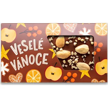 Čokoláda Choklid Veselé Vánoce 55% čokoláda s mandlemi 60 g