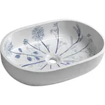 Sapho Priori umyvadlo 60x40 cm oválné na pult bílá-modrá PI029