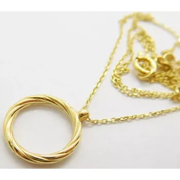 Řetízek Klenoty Budín Dámský zlatý náhrdelník s gravírovaným kroužkem 585/1,84gr 45cm HK4058 (Klenoty Budín Dámský zlatý náhrdelník s gravírovaným kroužkem 585/1,84gr 45cm HK4058)