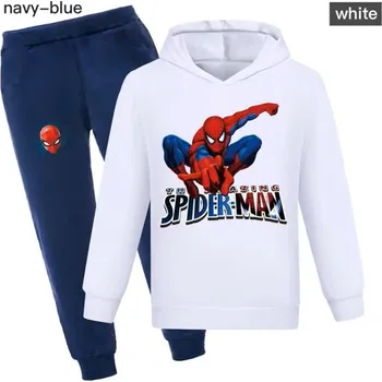 Spiderman Dětská jarní/podzimní tepláková souprava -Spiderman Barva: 11) bílá mikina+ tm. modré kalhoty, Velikost: 150/8 let