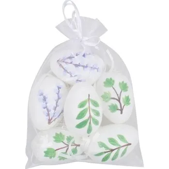 Velikonoční dekorace Vajíčka 6 cm, 6 ks v organzovém pytlíku