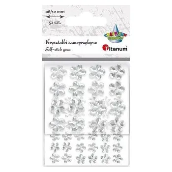 Set školních potřeb Kryształki samoprzylepne kwiaty 52szt srebrne