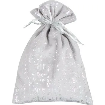 Látkový pytlík velurový s leskem šedý 16 x 24 cm