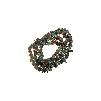 Dětské navlékací korálky Mechový achát, korálky- zlomky, návlek 80-85 cm