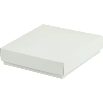 Dárková krabička Dárková krabička dno a víko 100x100x25 mm, bílo/bílá