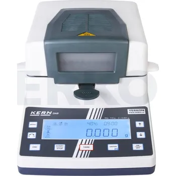 Měřicí přístroj Vlhkostní analyzátor - váhy sušicí Kern, série DAB, Typ: DAB 200-2, Váživost [g]: 200, Topné těleso: Halogenové, Teplotní rozsah [°C]: 40 – 199, Popis: Včetně 50 ks misek na vzorky