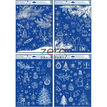 Okenní dekorace Fólie okenní dekorativní 30x42 cm 'Vánoce' - větvička s glitry (mix)