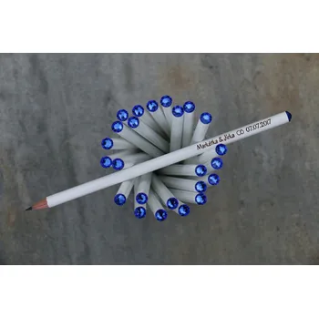 Party dekorace Svatební tužky se jmény s modrým krystalem Swarovski Kolik potřebujete kusů?: Potřebuji 20 - 39 ks